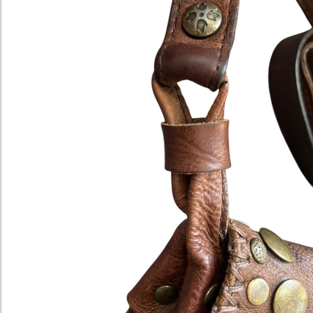 Patricia Nash Distress Leather Medallion Luciana Crossbody boho western purse - Picture 10 of 12